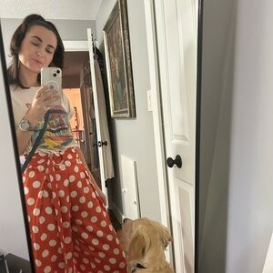 Orange Polka Dot Wide-Leg Pants